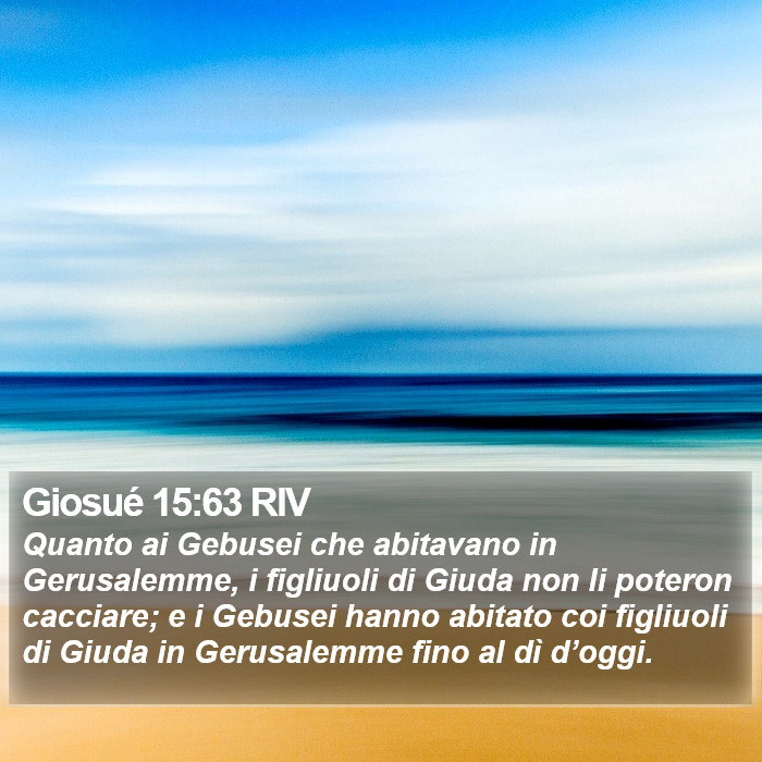 Giosué 15:63 RIV Bible Study