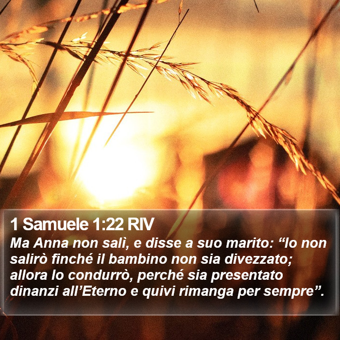 1 Samuele 1:22 RIV Bible Study