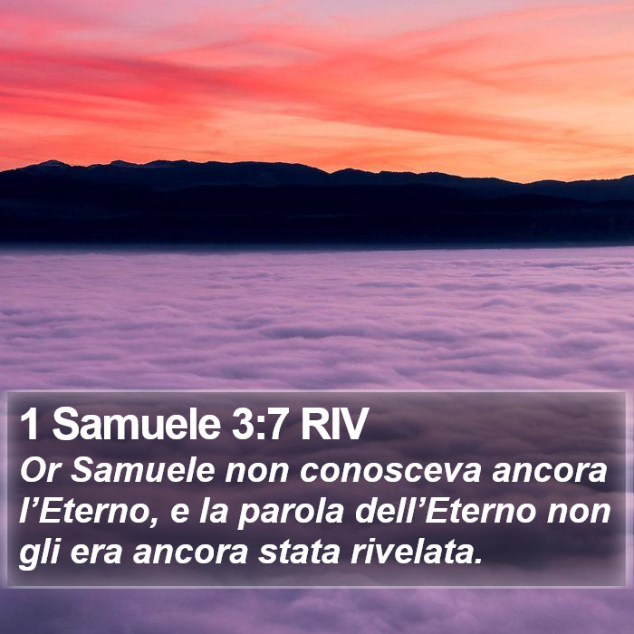 1 Samuele 3:7 RIV Bible Study