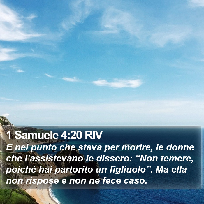 1 Samuele 4:20 RIV Bible Study