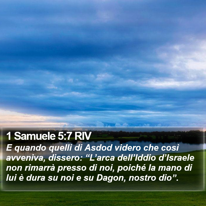 1 Samuele 5:7 RIV Bible Study