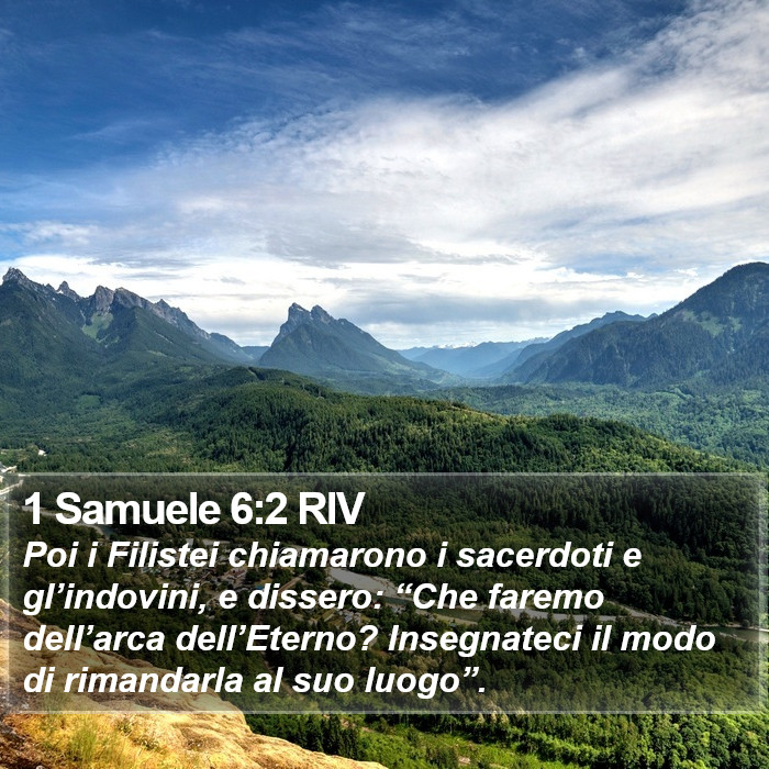 1 Samuele 6:2 RIV Bible Study