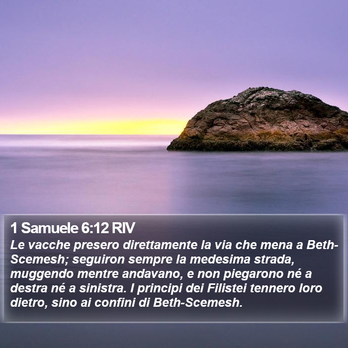 1 Samuele 6:12 RIV Bible Study