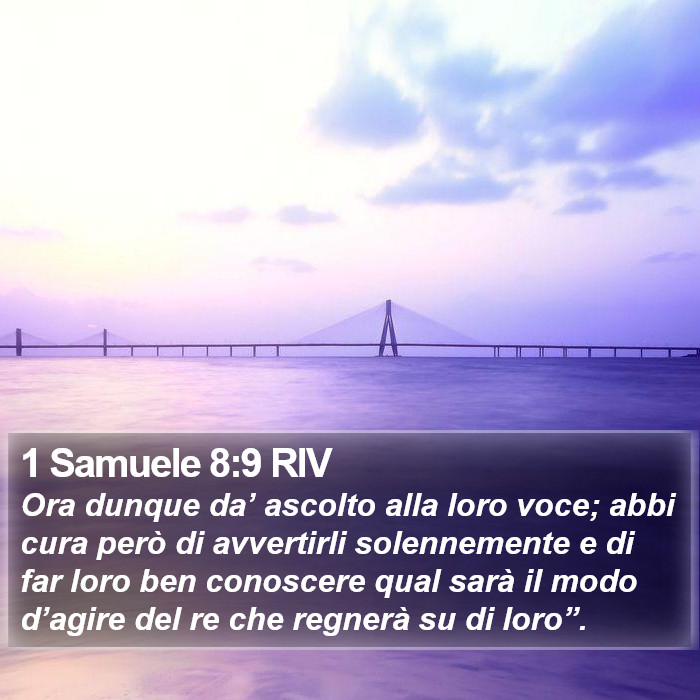 1 Samuele 8:9 RIV Bible Study