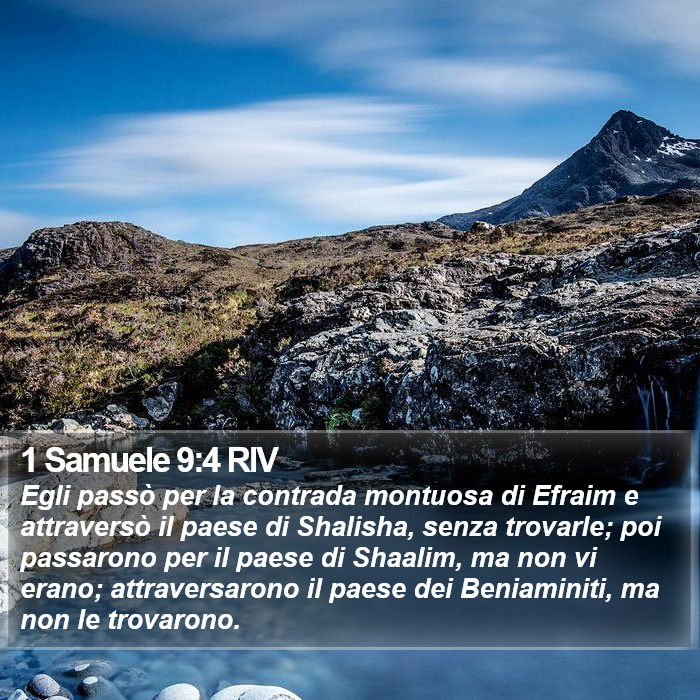 1 Samuele 9:4 RIV Bible Study