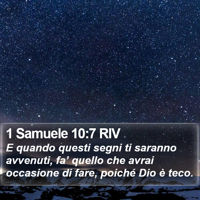 1 Samuele 10:7 RIV Bible Study