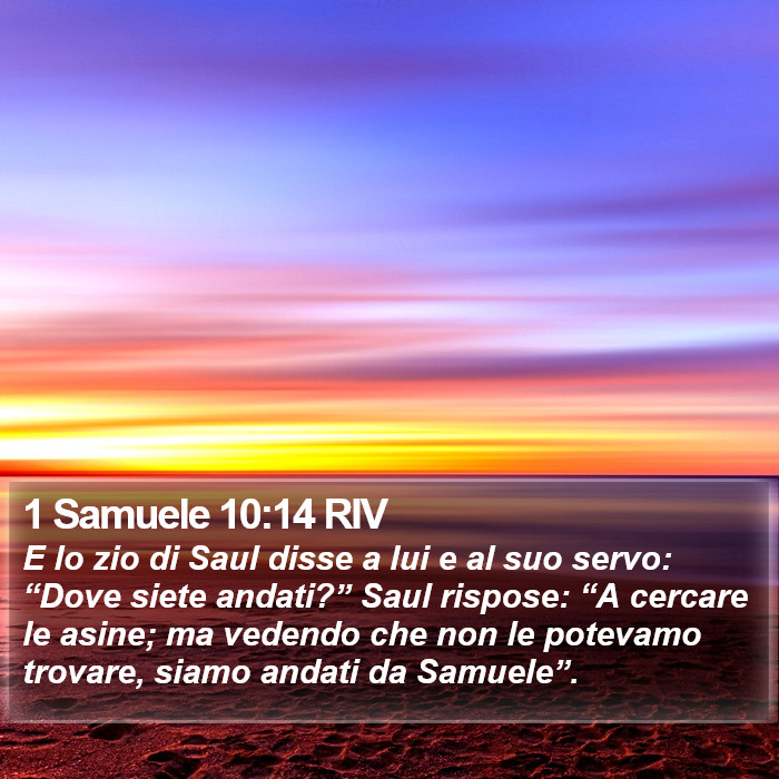 1 Samuele 10:14 RIV Bible Study