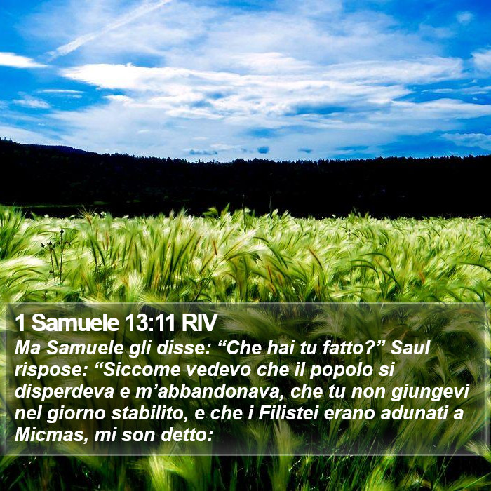 1 Samuele 13:11 RIV Bible Study