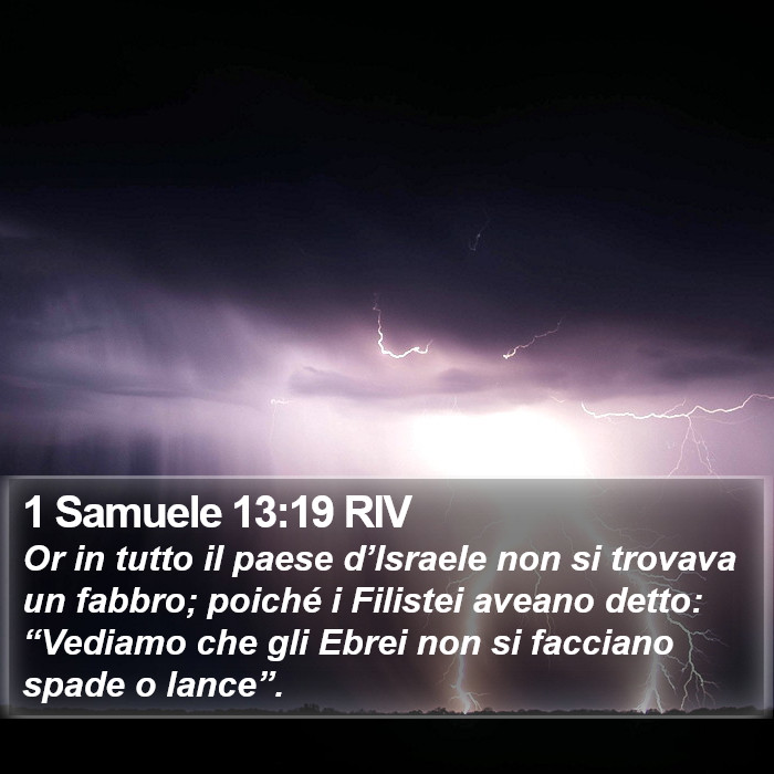 1 Samuele 13:19 RIV Bible Study