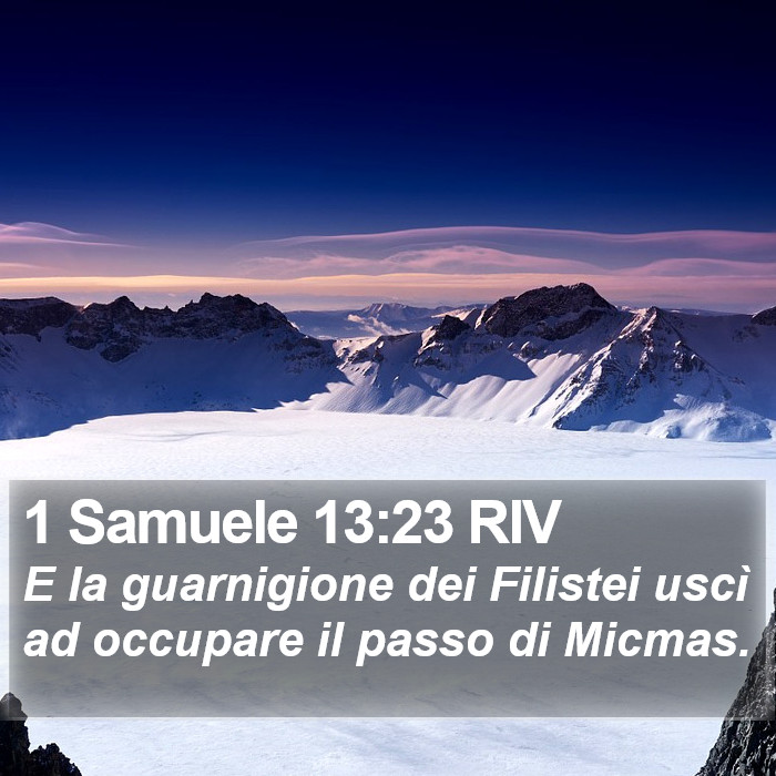 1 Samuele 13:23 RIV Bible Study