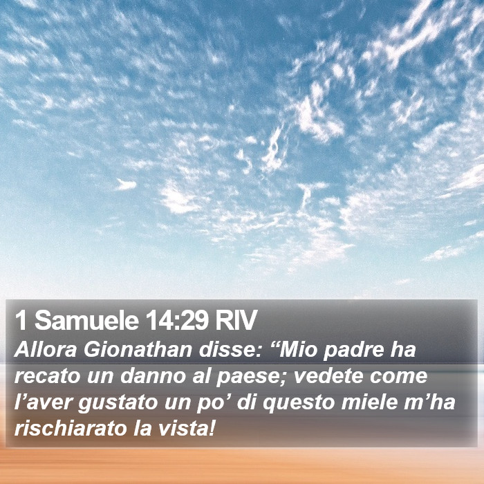 1 Samuele 14:29 RIV Bible Study