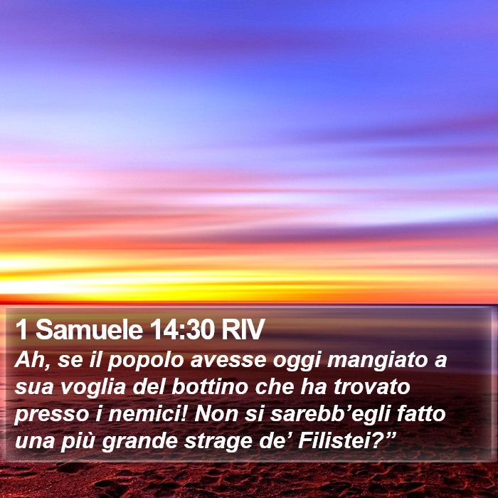 1 Samuele 14:30 RIV Bible Study