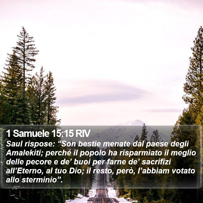 1 Samuele 15:15 RIV Bible Study