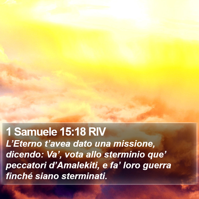 1 Samuele 15:18 RIV Bible Study