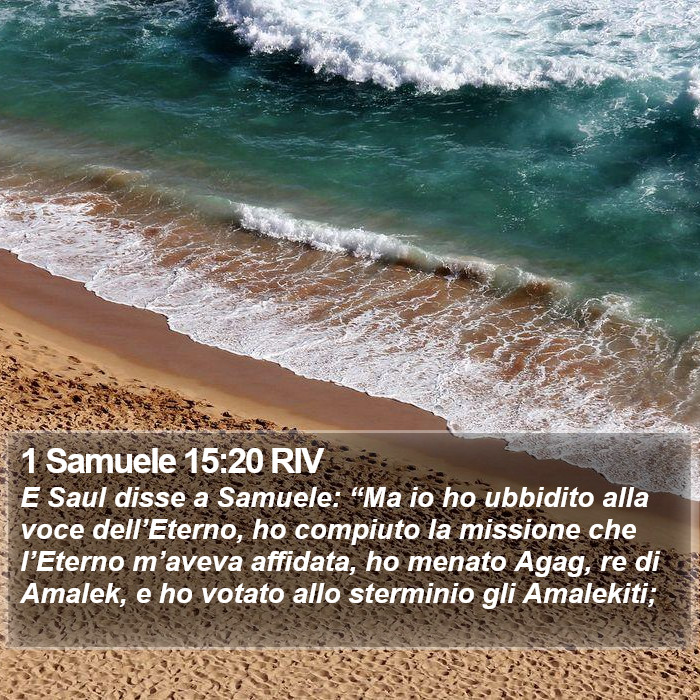 1 Samuele 15:20 RIV Bible Study