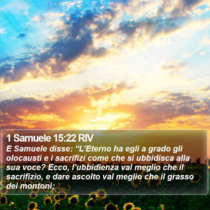 1 Samuele 15:22 RIV Bible Study