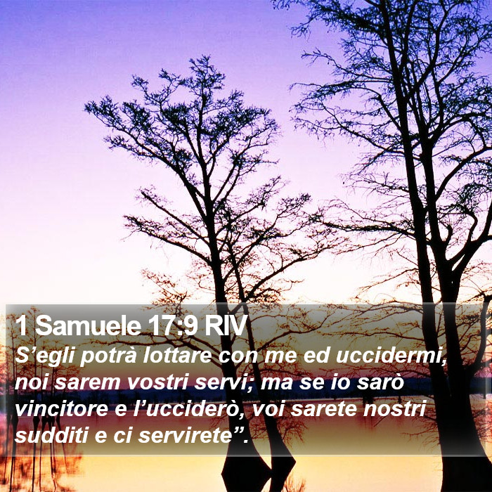 1 Samuele 17:9 RIV Bible Study