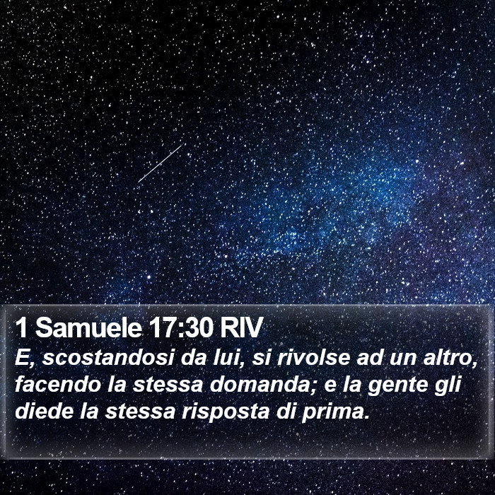 1 Samuele 17:30 RIV Bible Study