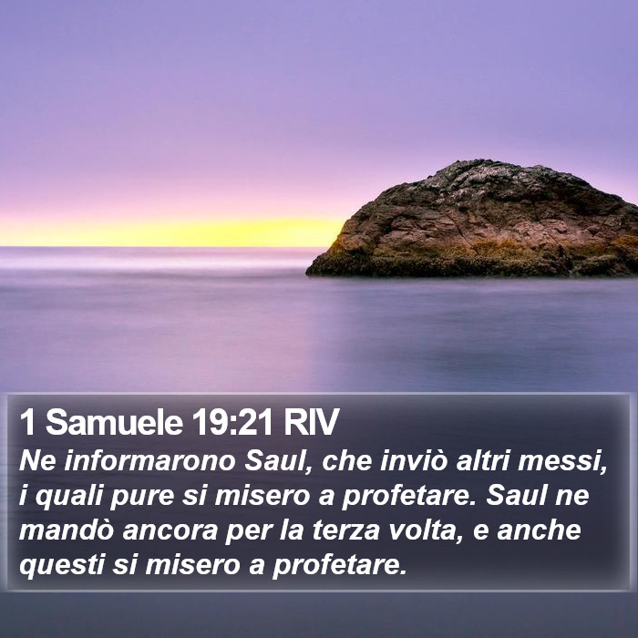 1 Samuele 19:21 RIV Bible Study