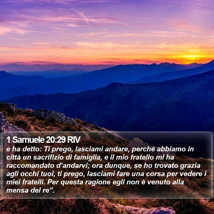 1 Samuele 20:29 RIV Bible Study