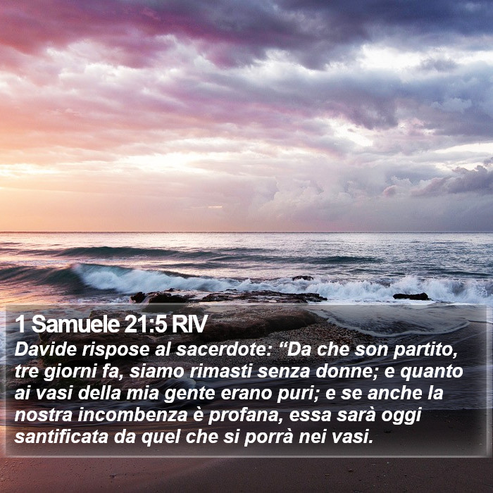 1 Samuele 21:5 RIV Bible Study