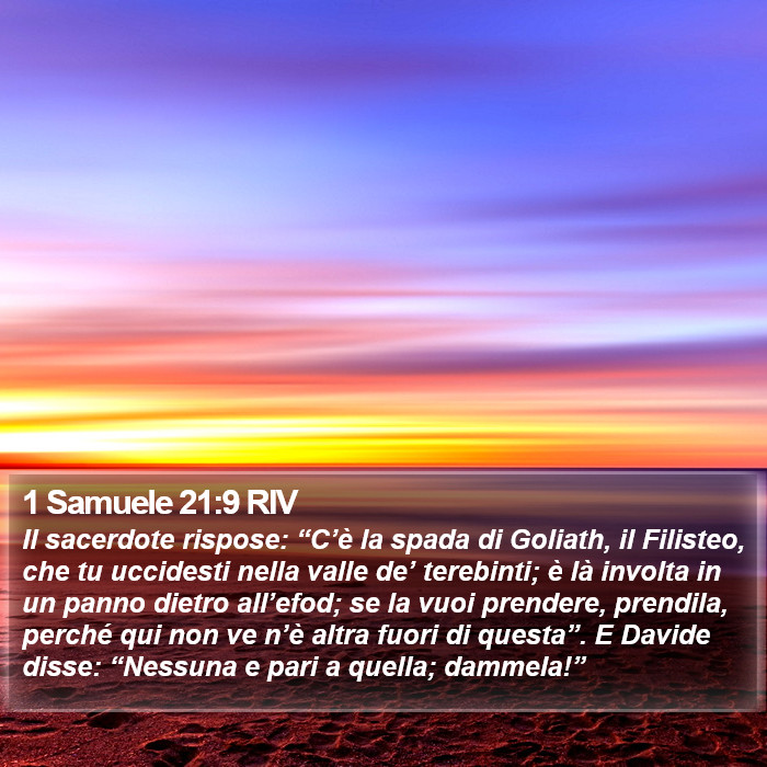 1 Samuele 21:9 RIV Bible Study