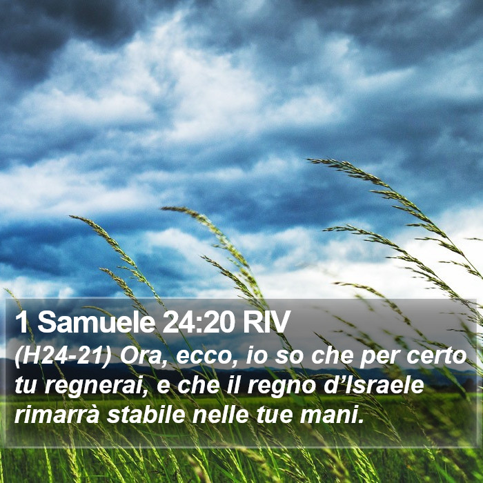 1 Samuele 24:20 RIV Bible Study