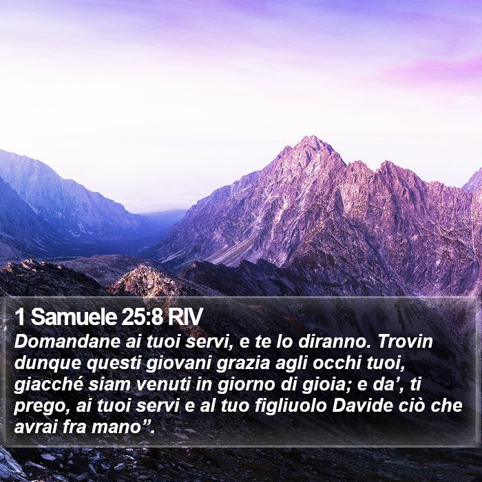 1 Samuele 25:8 RIV Bible Study