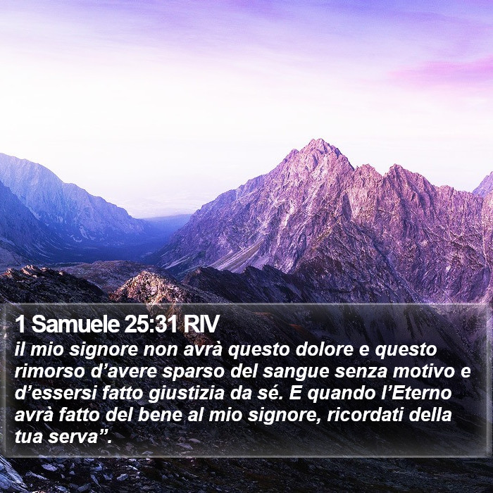 1 Samuele 25:31 RIV Bible Study