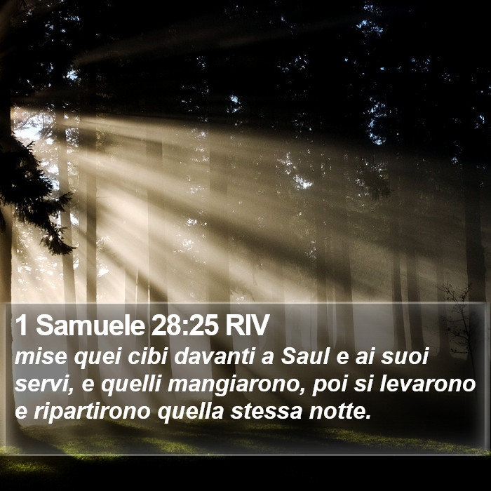 1 Samuele 28:25 RIV Bible Study