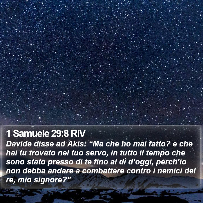 1 Samuele 29:8 RIV Bible Study