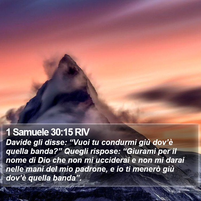 1 Samuele 30:15 RIV Bible Study