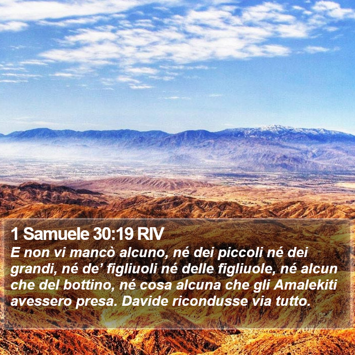 1 Samuele 30:19 RIV Bible Study