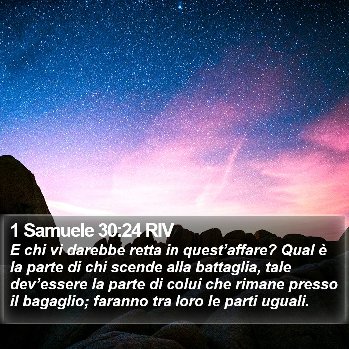 1 Samuele 30:24 RIV Bible Study