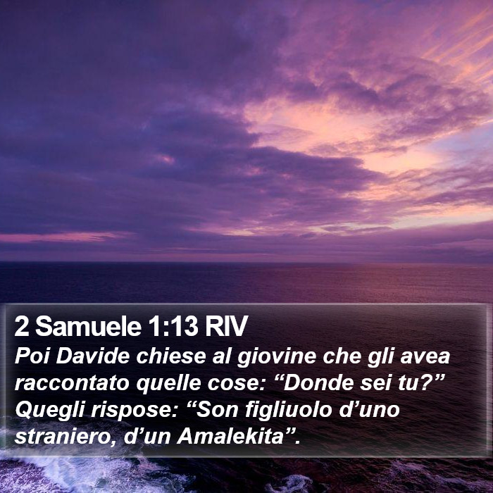 2 Samuele 1:13 RIV Bible Study