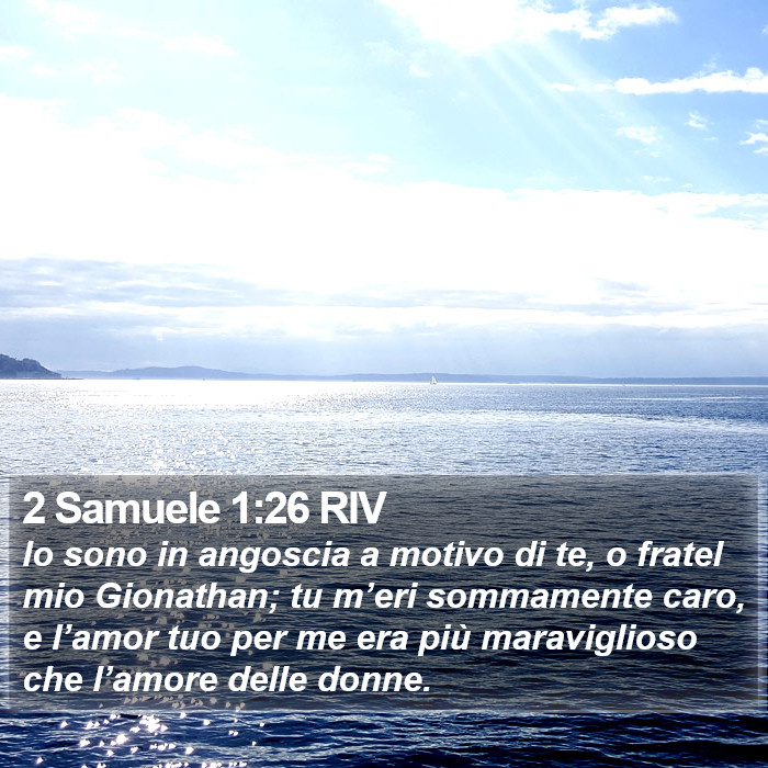 2 Samuele 1:26 RIV Bible Study