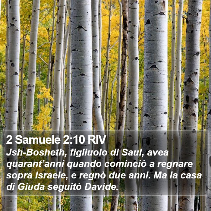 2 Samuele 2:10 RIV Bible Study