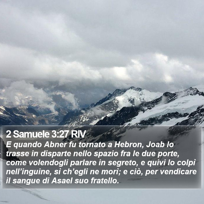 2 Samuele 3:27 RIV Bible Study