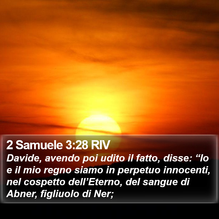 2 Samuele 3:28 RIV Bible Study