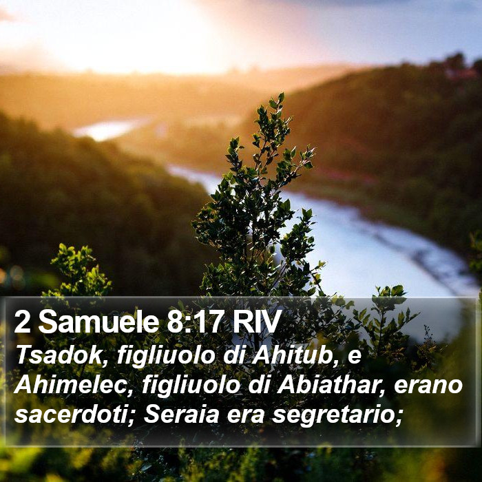 2 Samuele 8:17 RIV Bible Study