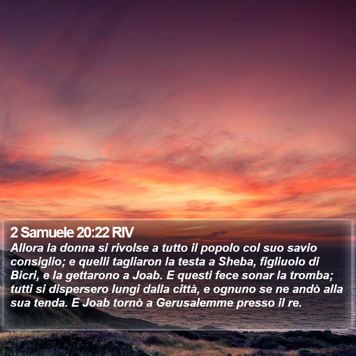 2 Samuele 20:22 RIV Bible Study