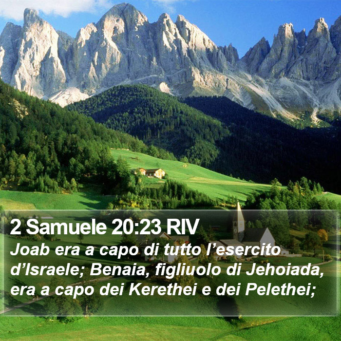 2 Samuele 20:23 RIV Bible Study