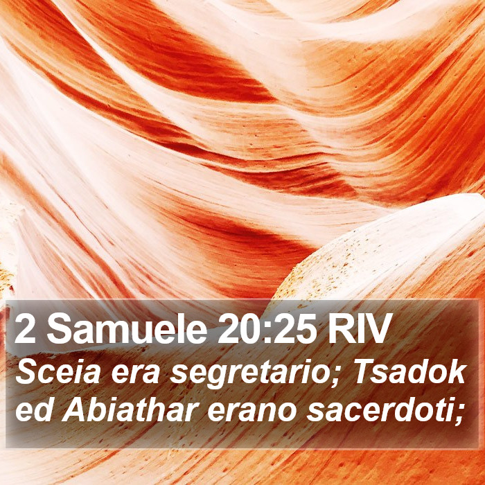 2 Samuele 20:25 RIV Bible Study