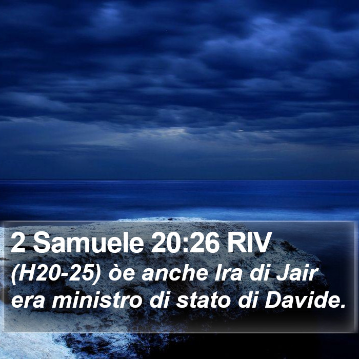 2 Samuele 20:26 RIV Bible Study