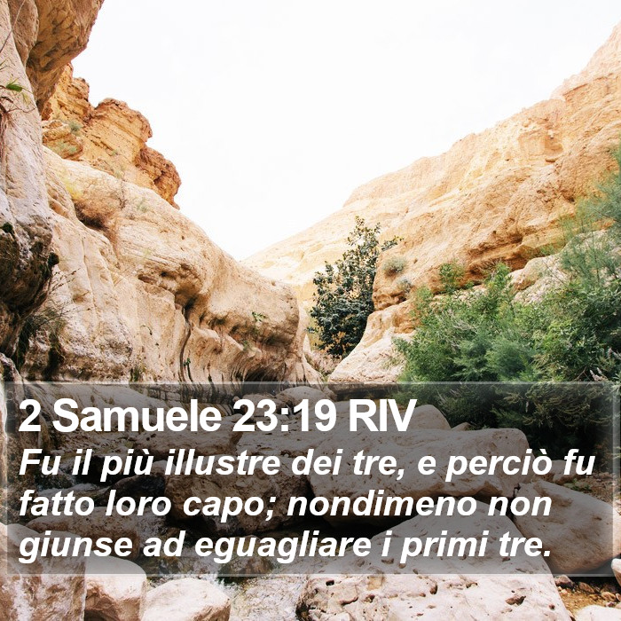 2 Samuele 23:19 RIV Bible Study