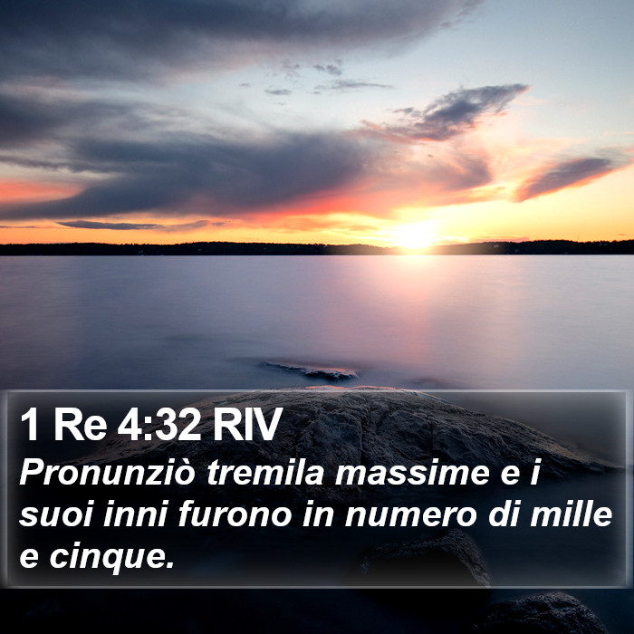 1 Re 4:32 RIV Bible Study