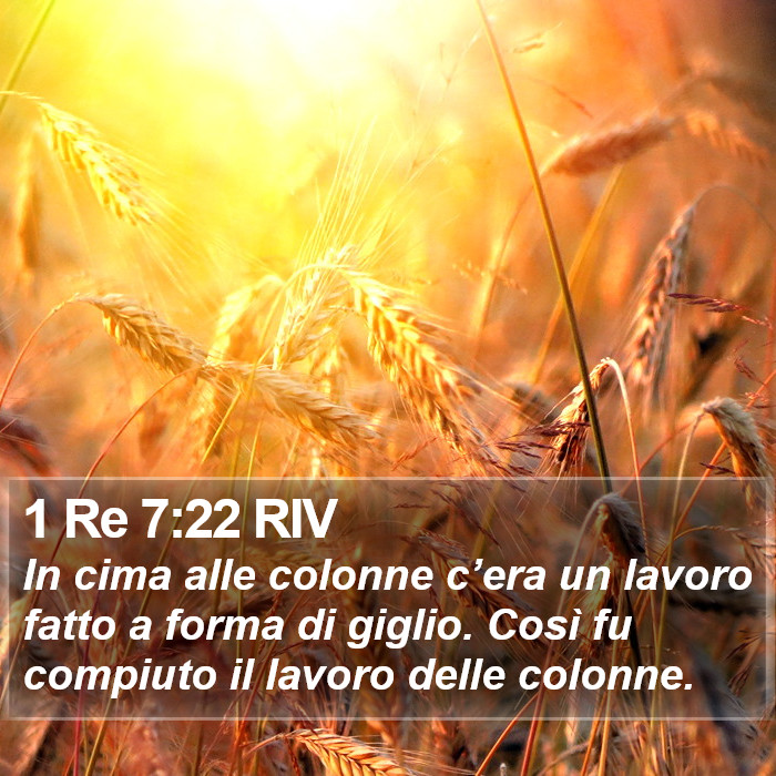 1 Re 7:22 RIV Bible Study