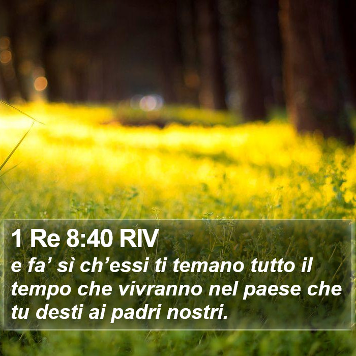 1 Re 8:40 RIV Bible Study