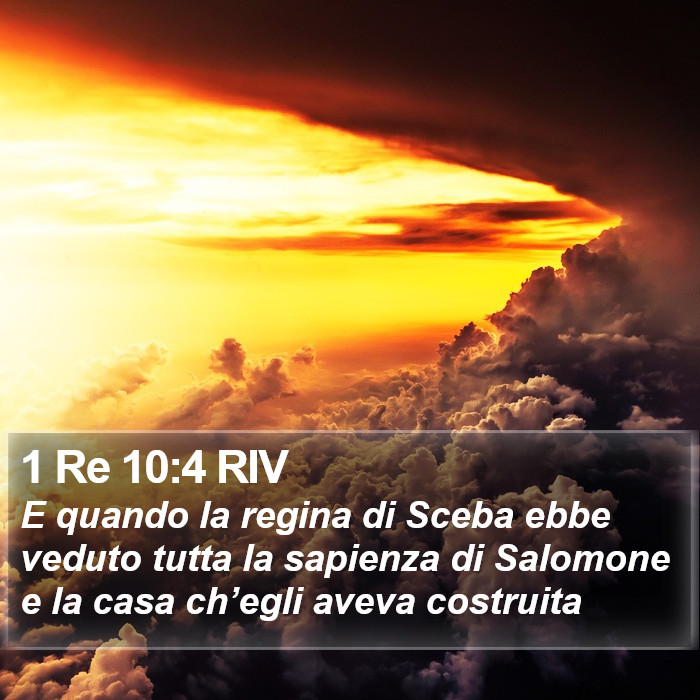 1 Re 10:4 RIV Bible Study