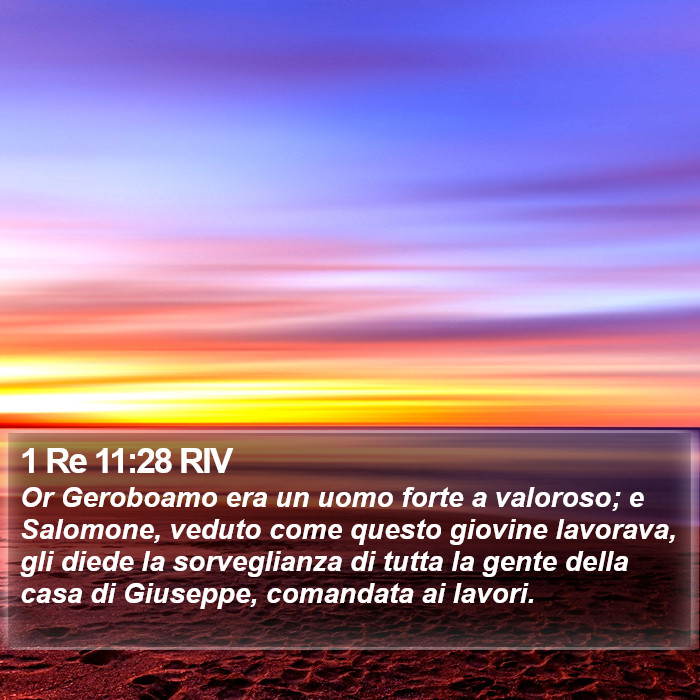 1 Re 11:28 RIV Bible Study